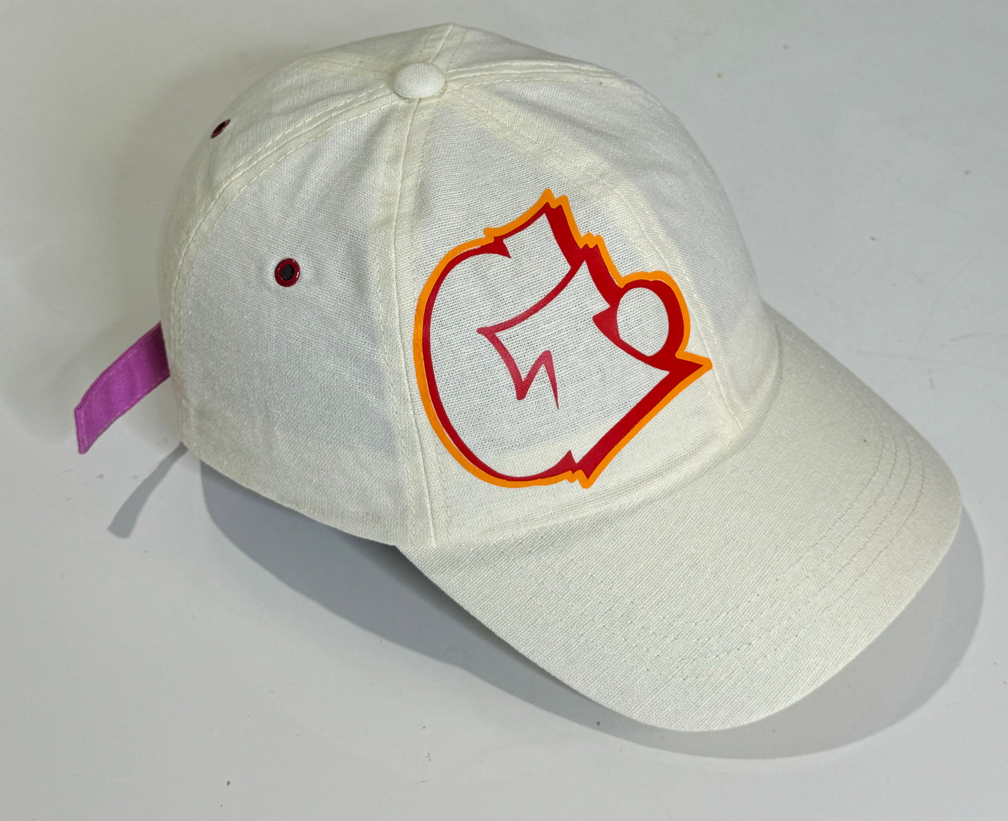 1 of 1 Custom beige hat (red logo)