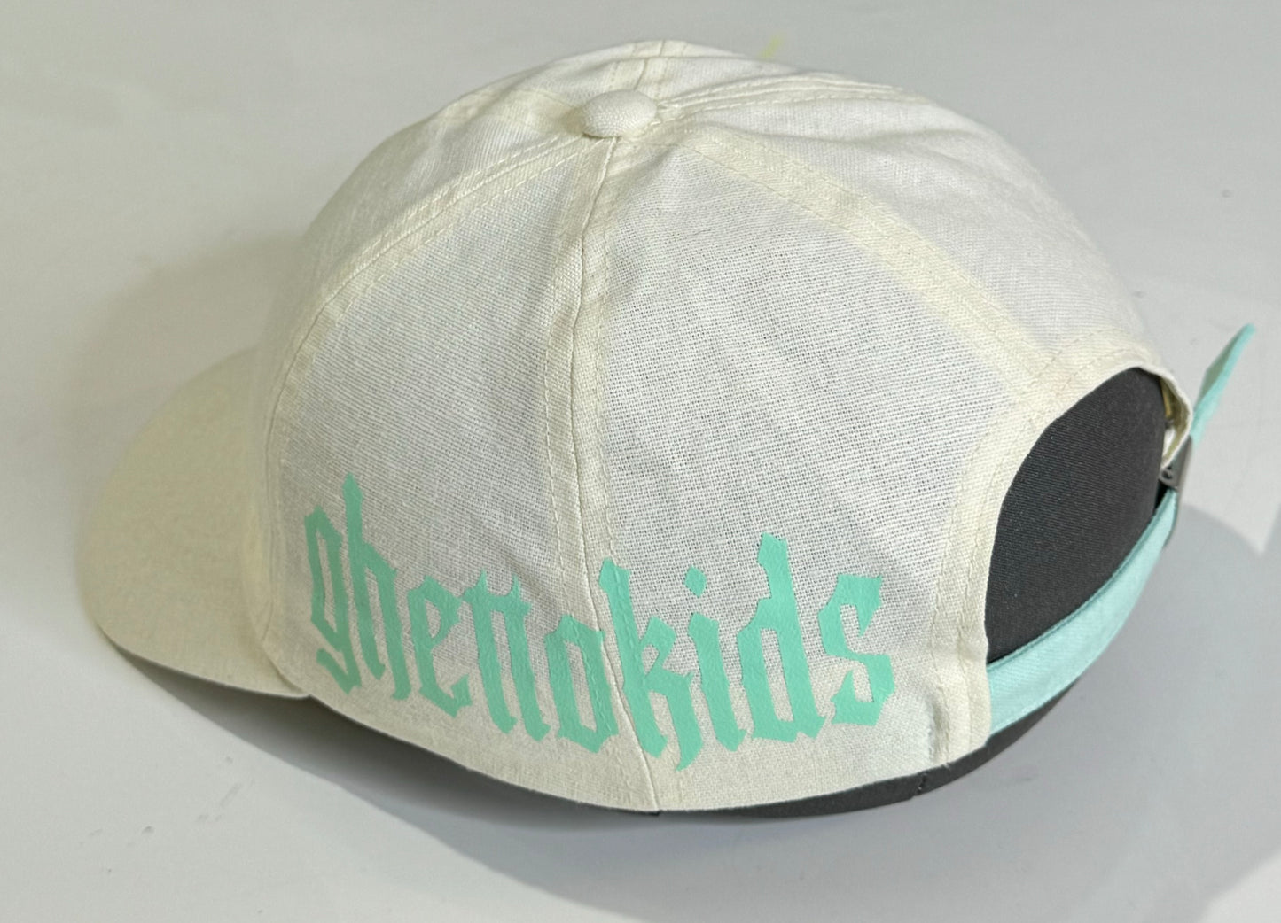 1 of 1 Custom Beige hat (Tiffany blue logo)