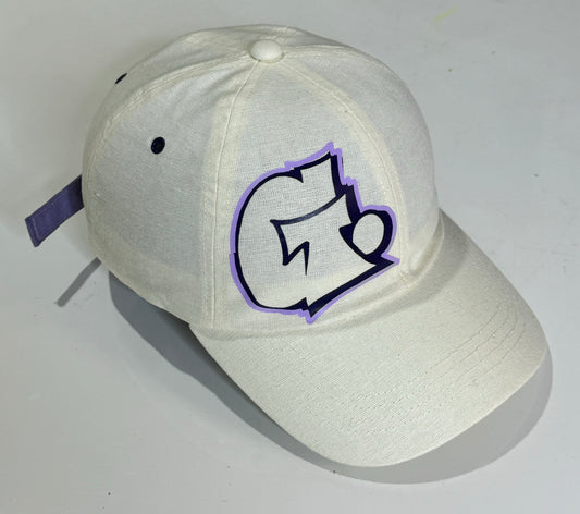 1 of 1 Custom Beige hat (purple logo)