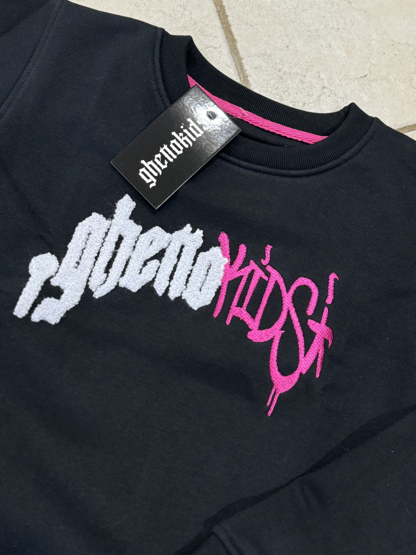 KIDS Chenille Graffiti Crewneck (PINK)