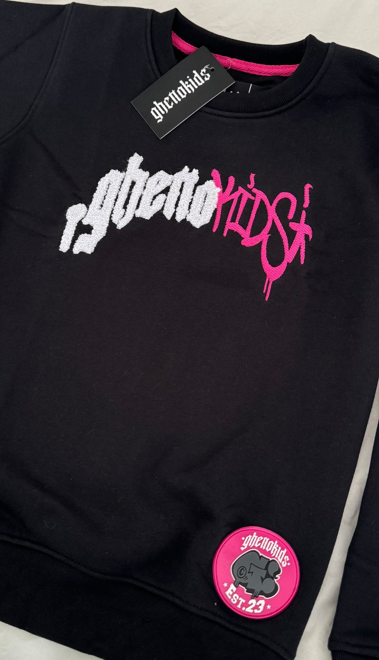 KIDS Chenille Graffiti Crewneck (PINK)